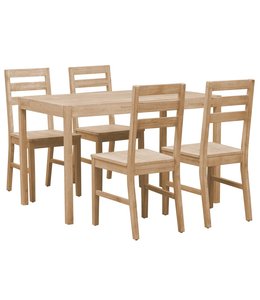 5-delige Eetkamerset massief acaciahout