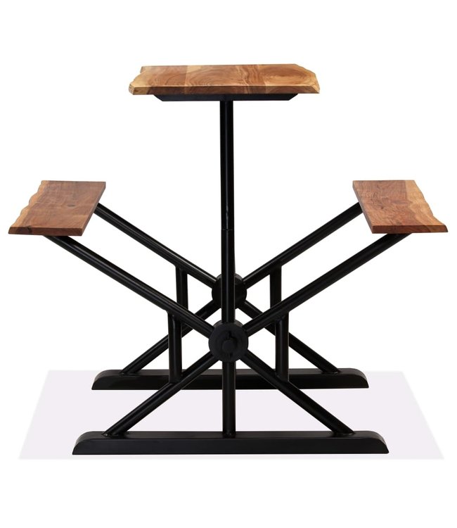 Bartafel met banken 80x50x107 cm massief acaciahout