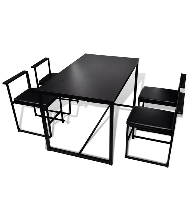 Eetkamer set 5-delig zwart