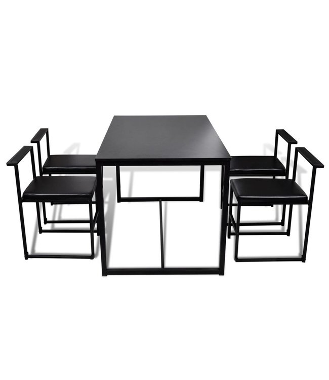 Eetkamer set 5-delig zwart
