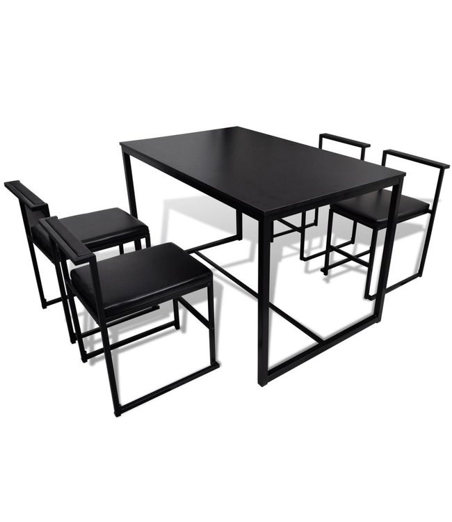 Eetkamer set 5-delig zwart