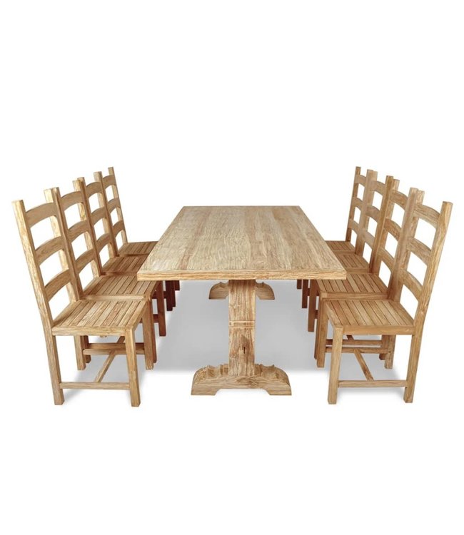 Eetkamerset teakhout 9-dlg