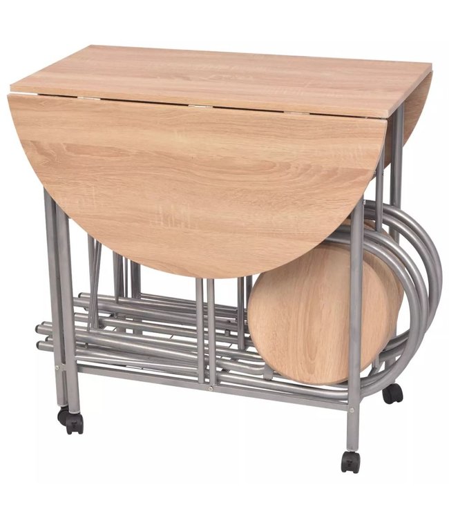 Eetkamerset opvouwbaar 5-dlg MDF