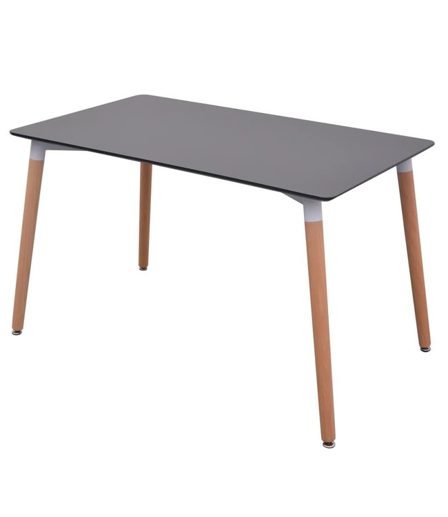 Eetkamerset 7-delig zwart en wit