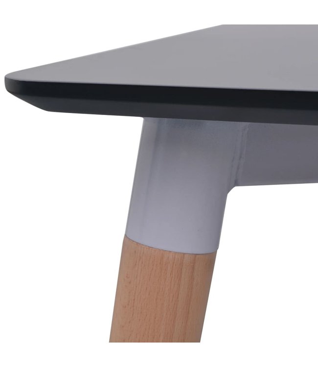 Eetkamerset 7-delig zwart en wit