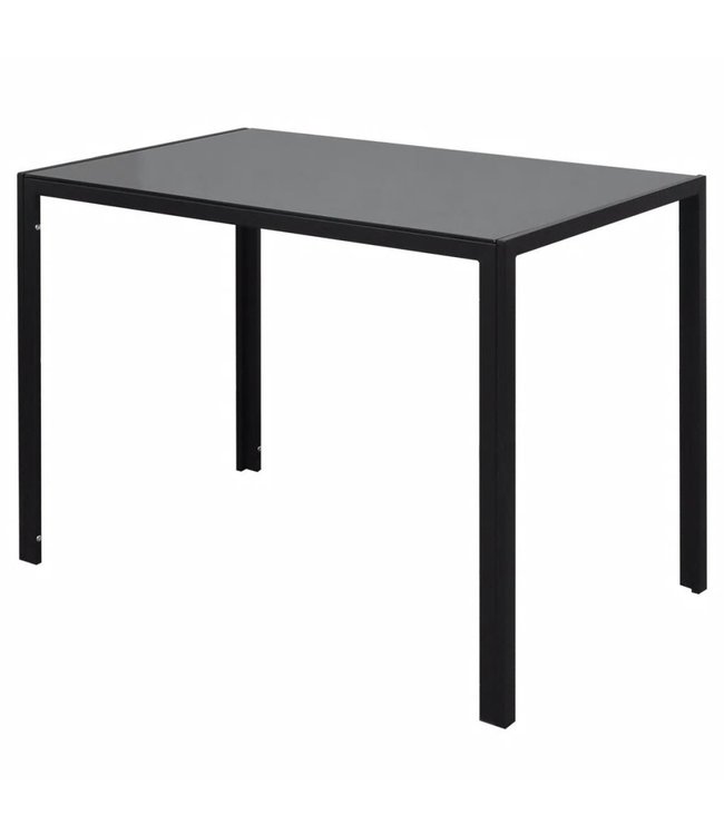 Eetkamerset 7-delig wit en zwart