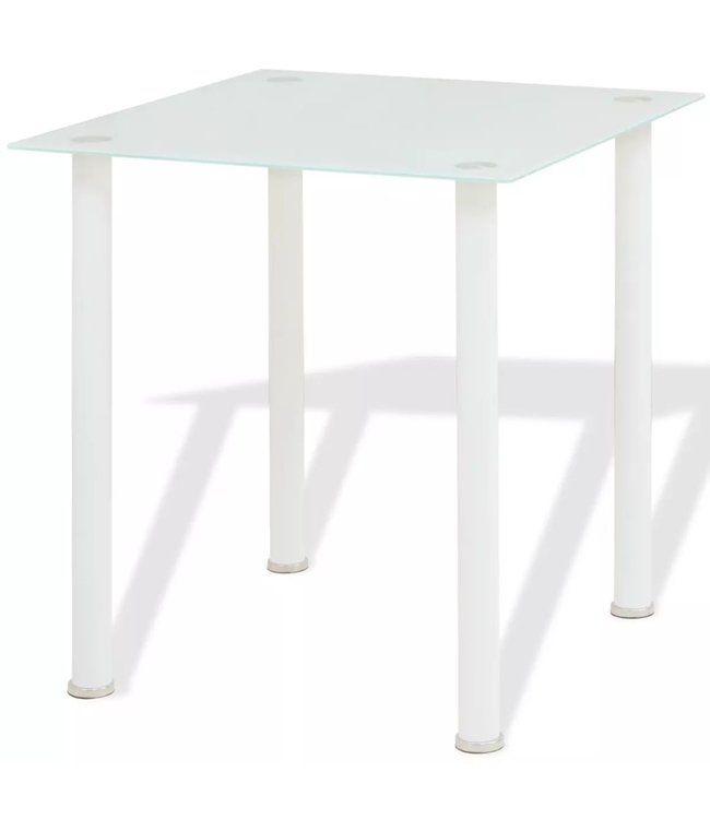Eettafel en stoelenset 5-delig wit