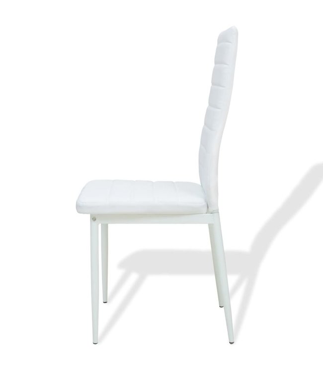 Eettafel en stoelenset 5-delig wit