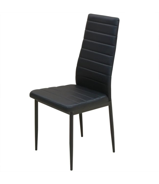 Eetkamerset tafel en stoel zwart 5-delig