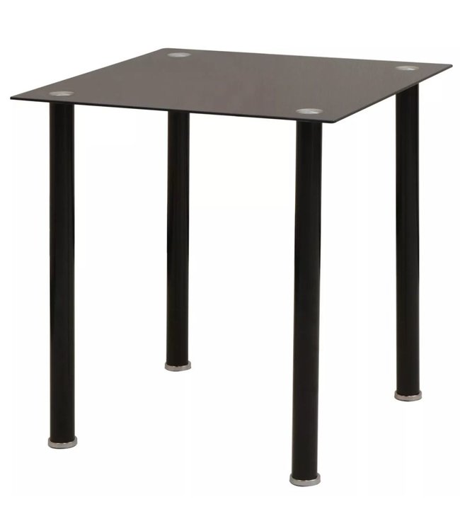 Eetkamerset tafel en stoel zwart 3-delig