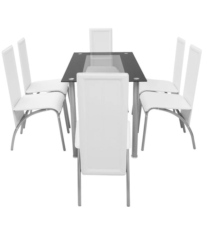 Eetkamerset wit 7-delig