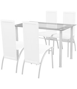 Eetkamerset Wit 5-delige