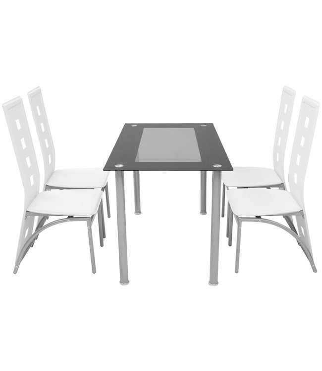 Eetkamerset wit 5-delig