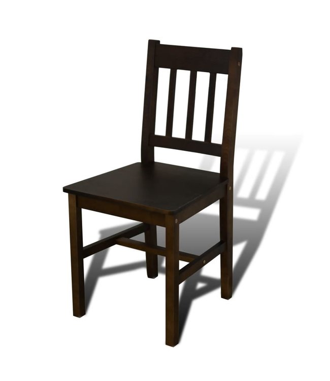 Houten eetkamertafel met vier stoelen (bruin)