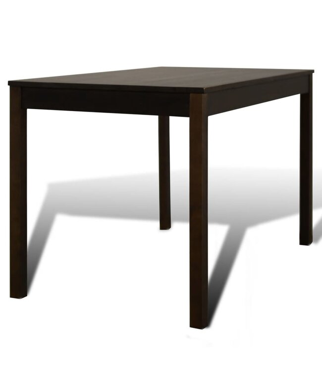 Houten eetkamertafel met vier stoelen (bruin)