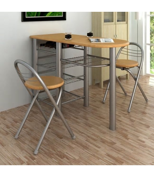 Bar met barkrukken (2 stuks)