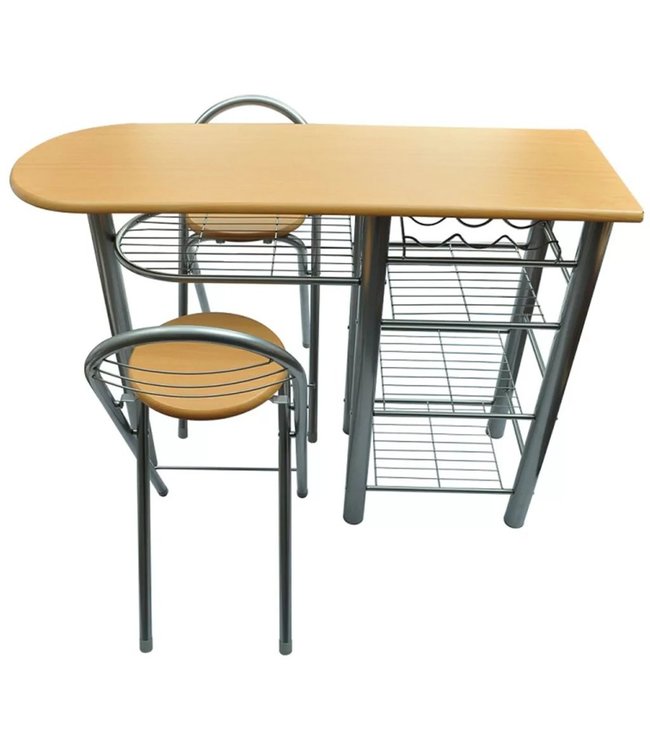 Bar met barkrukken (2 stuks)