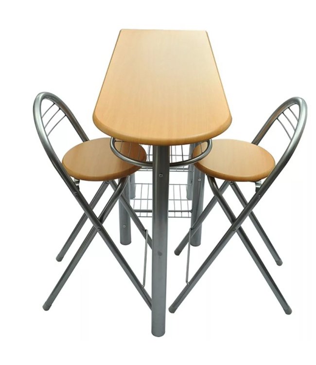 Bar met barkrukken (2 stuks)