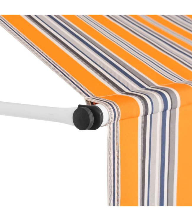 Luifel handmatig uitschuifbaar 400 cm geel en blauwe strepen