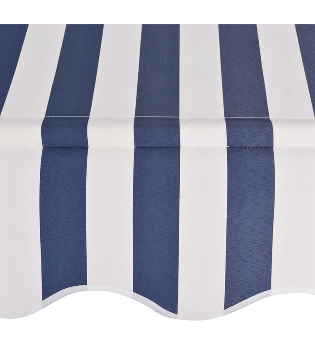 Luifel handmatig uitschuifbaar 350 cm blauw en witte strepen