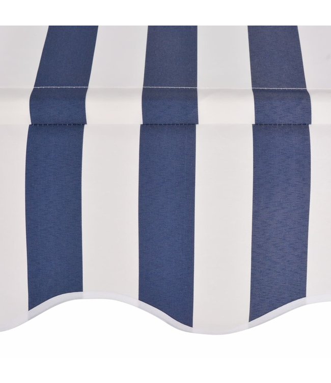 Luifel handmatig uitschuifbaar 150 cm blauw en witte strepen