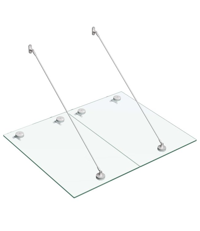 Deurluifel voordeur VSG veiligheidsglas 120x90 cm roestvrij staal