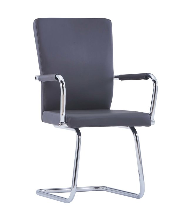 Eetkamerstoelen 4 st kunstleer grijs