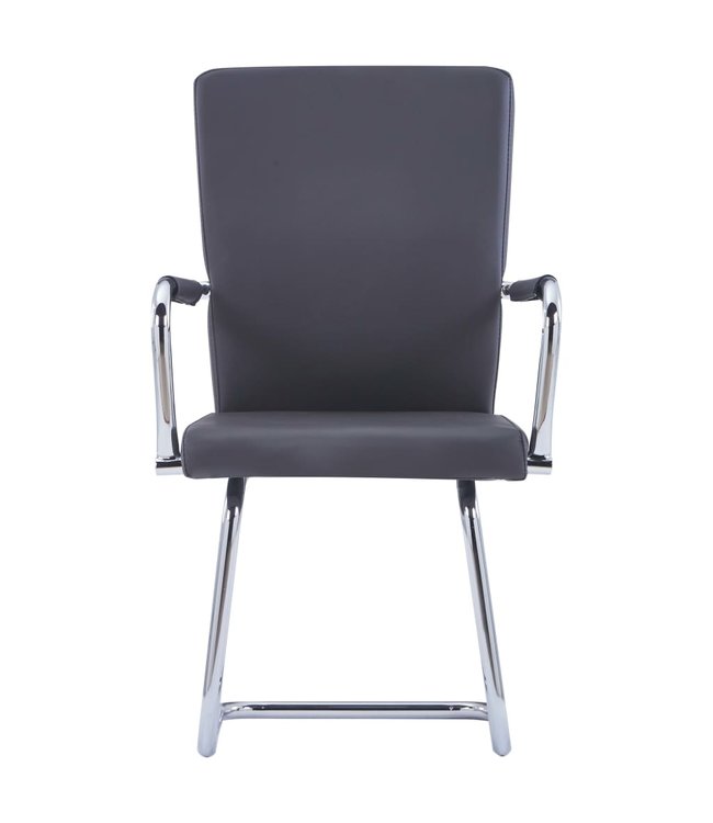 Eetkamerstoelen 4 st kunstleer grijs