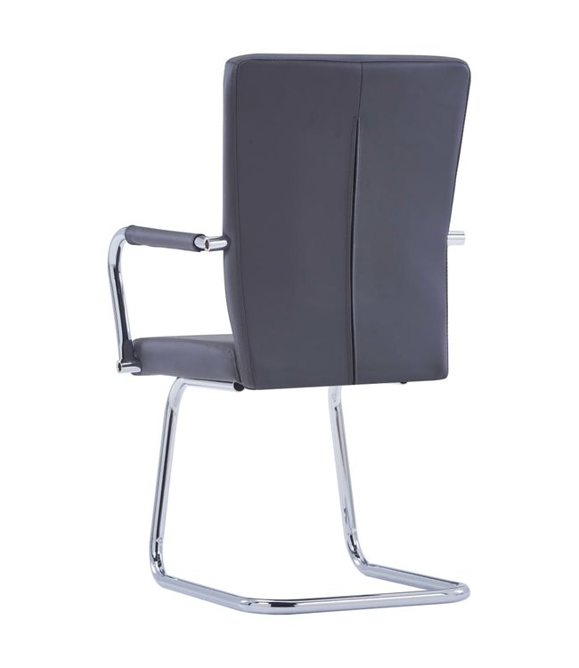 Eetkamerstoelen 4 st kunstleer grijs