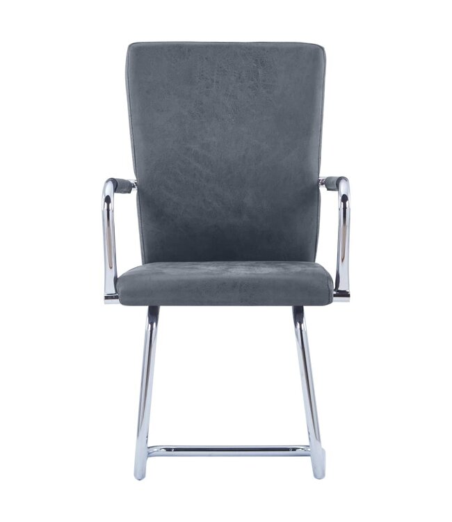Eetkamerstoelen 4 st kunstleer suèdegrijs