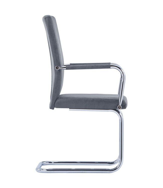 Eetkamerstoelen 4 st kunstleer suèdegrijs