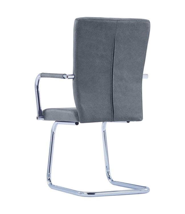 Eetkamerstoelen 4 st kunstleer suèdegrijs