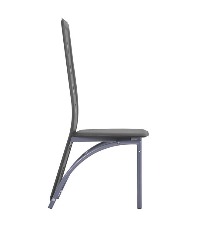 Eetkamerstoelen 6 st kunstleer grijs
