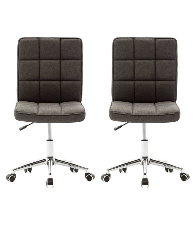 Eetkamerstoelen 2 st stof donkergrijs