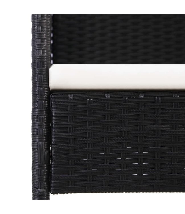 9-delige tuinset met kussens poly rattan zwart