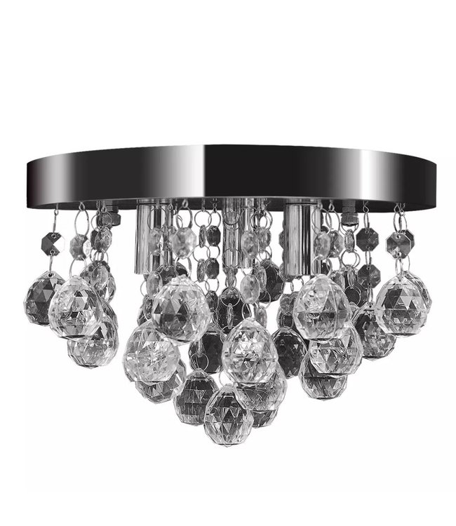 Plafondlamp kroonluchter ontwerp kristal chroom