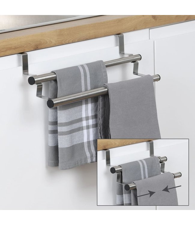 HI Theedoekhouder uitschuifbaar zilverkleurig