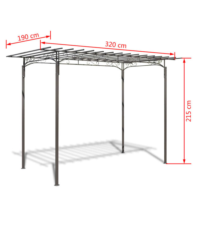 Stalen rozenboog 215 cm