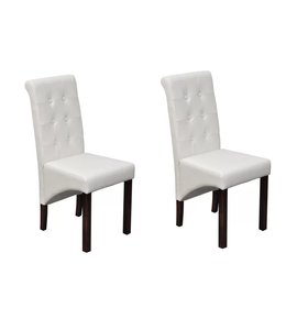 Eetkamerstoelen 2 st kunstleer wit
