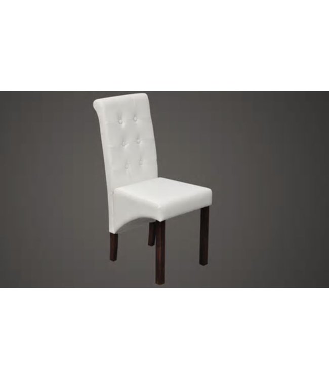 Eetkamerstoelen 2 st kunstleer wit