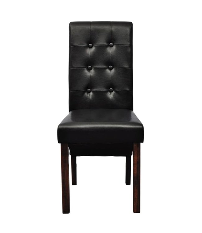 Eetkamerstoelen 2 st kunstleer zwart