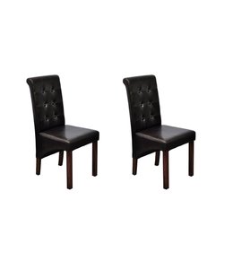 Eetkamerstoelen 2 st kunstleer bruin