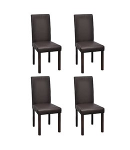 Eetkamerstoelen 4 st kunstleer bruin
