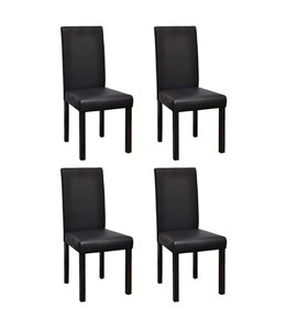 Eetkamerstoelen 4 st kunstleer zwart