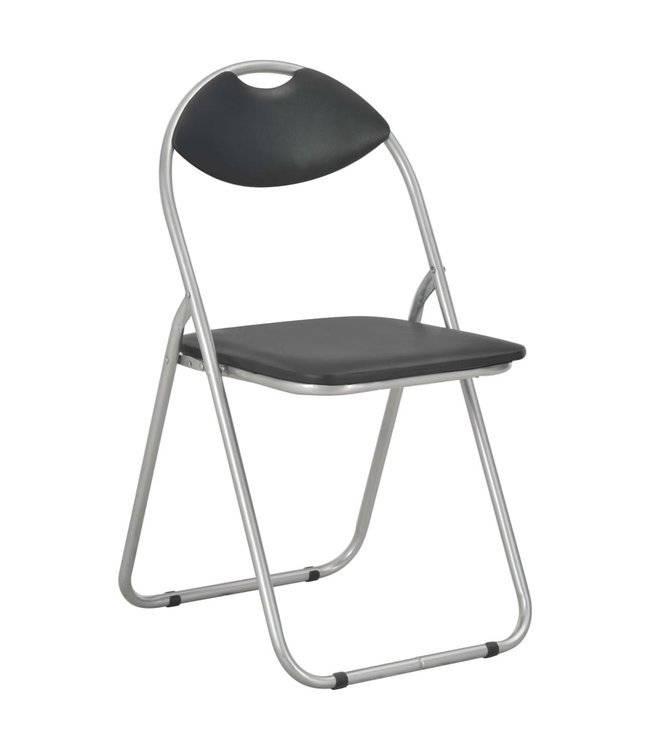 Eetkamerstoelen inklapbaar 2 st kunstleer zwart
