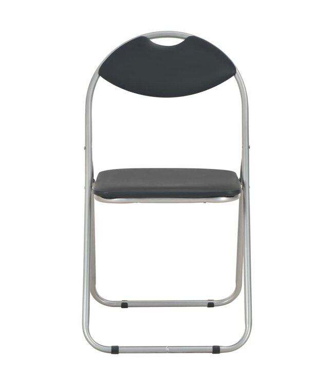 Eetkamerstoelen inklapbaar 2 st kunstleer zwart