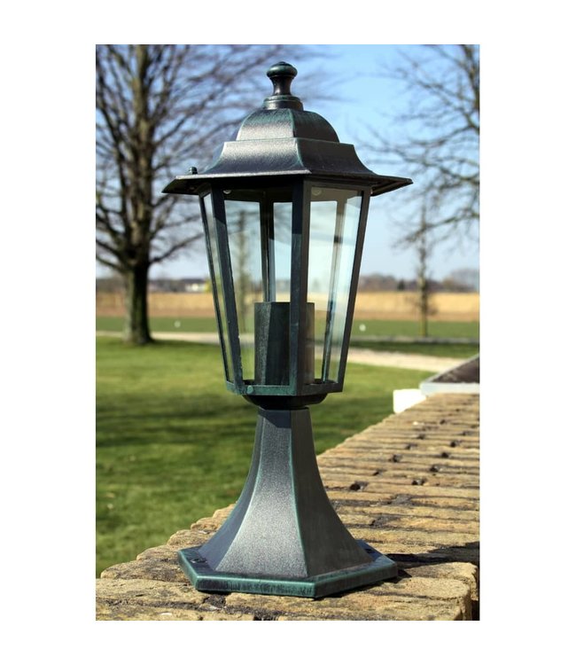 Tuinlampen 2 st aluminium donkergroen/zwart