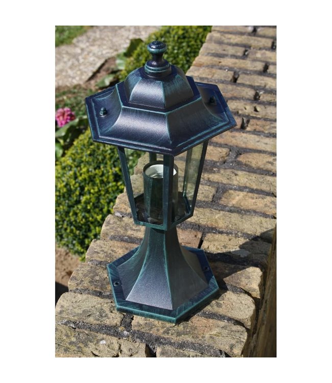 Tuinlampen 2 st aluminium donkergroen/zwart