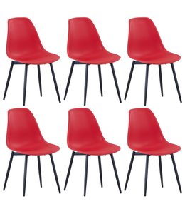 Eetkamerstoelen 6 st PP rood