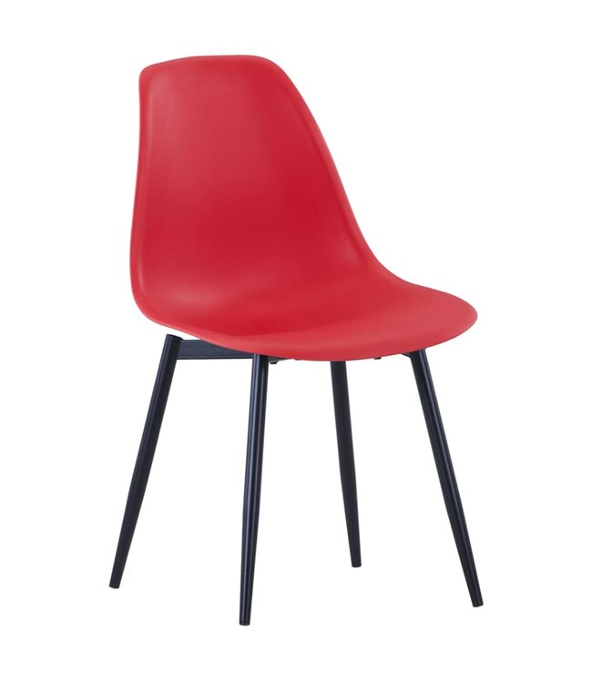 Eetkamerstoelen 6 st PP rood